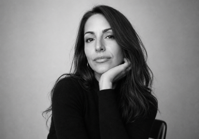 Black-and-white portrait of Adriana Coppola